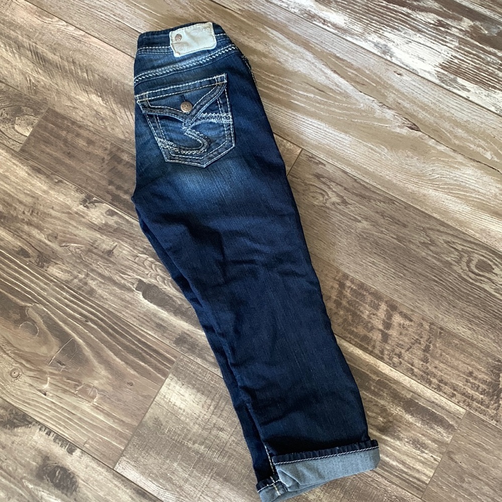SILVER Capris faded dark blue size 26 - Picture 1 of 6